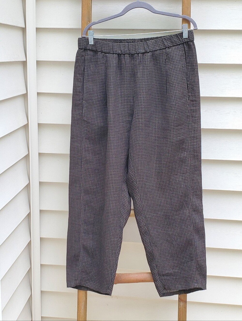 Eileen Fisher Organic Linen Tapered Lightweight Pants Size M - Picture 2 of 6